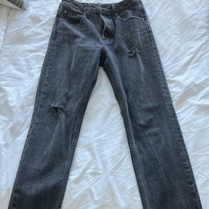 Trave straight legged black jeans